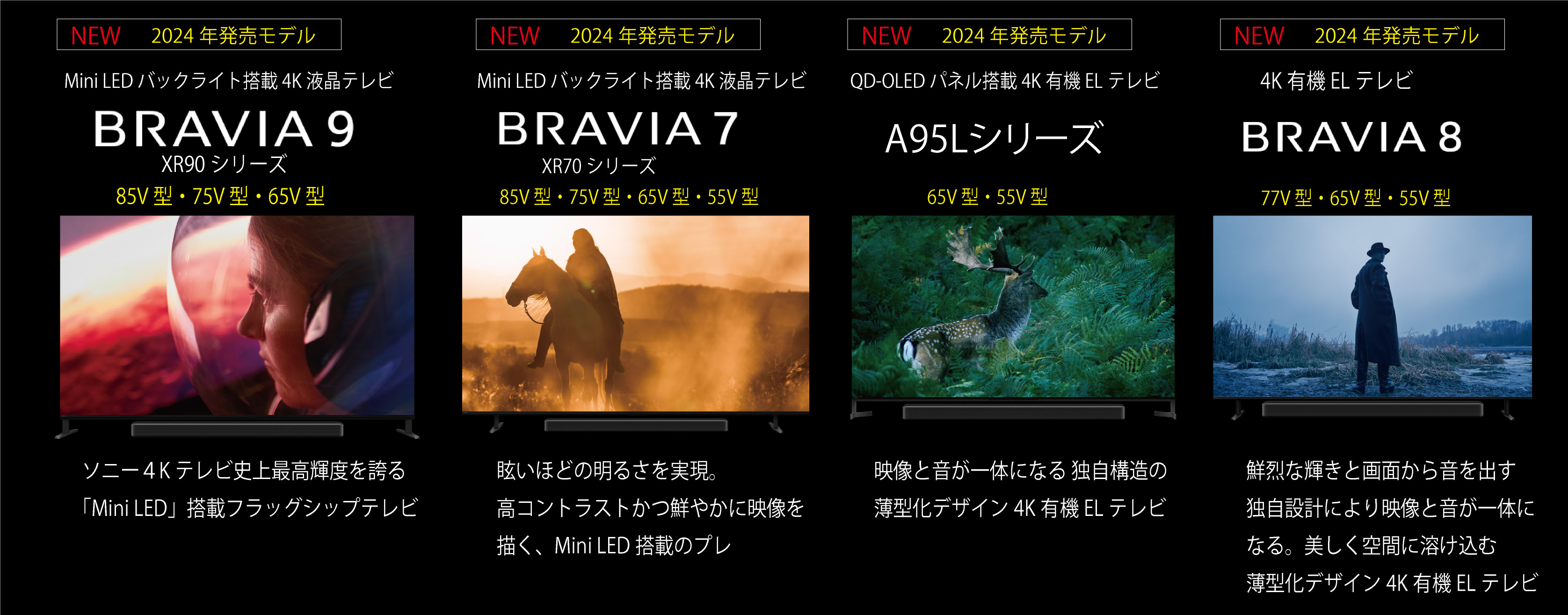 4Kブラビア史上最高輝度と豊かな色彩表現で映画への没入感を高める 『BRAVIA9』シリーズなど12機種を新発売！！